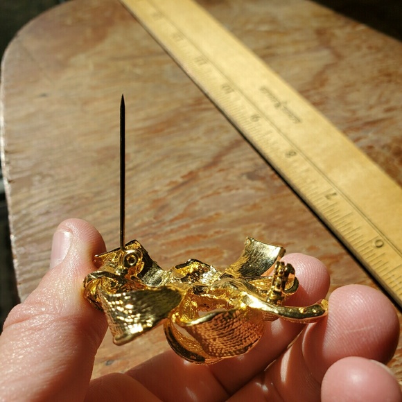 Vintage ☆ Princess Golden Ribbon Bow Pin / Brooch☆ - Picture 6 of 6